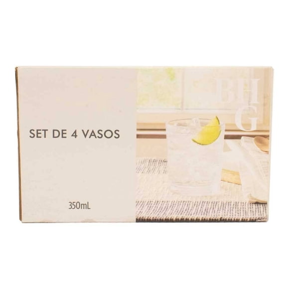 Set de Vasos Better Homes & Gardens de Cristal 350 ml 4 Piezas