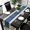 Blue Gray, variant on Grey Blue Stripes Cotton Linen Small Table Runner 13 x 36 inch Country Modern Gradient Lines Art Non-slip Rectangular Dining Table Decor for Wedding Party Holiday Dinner