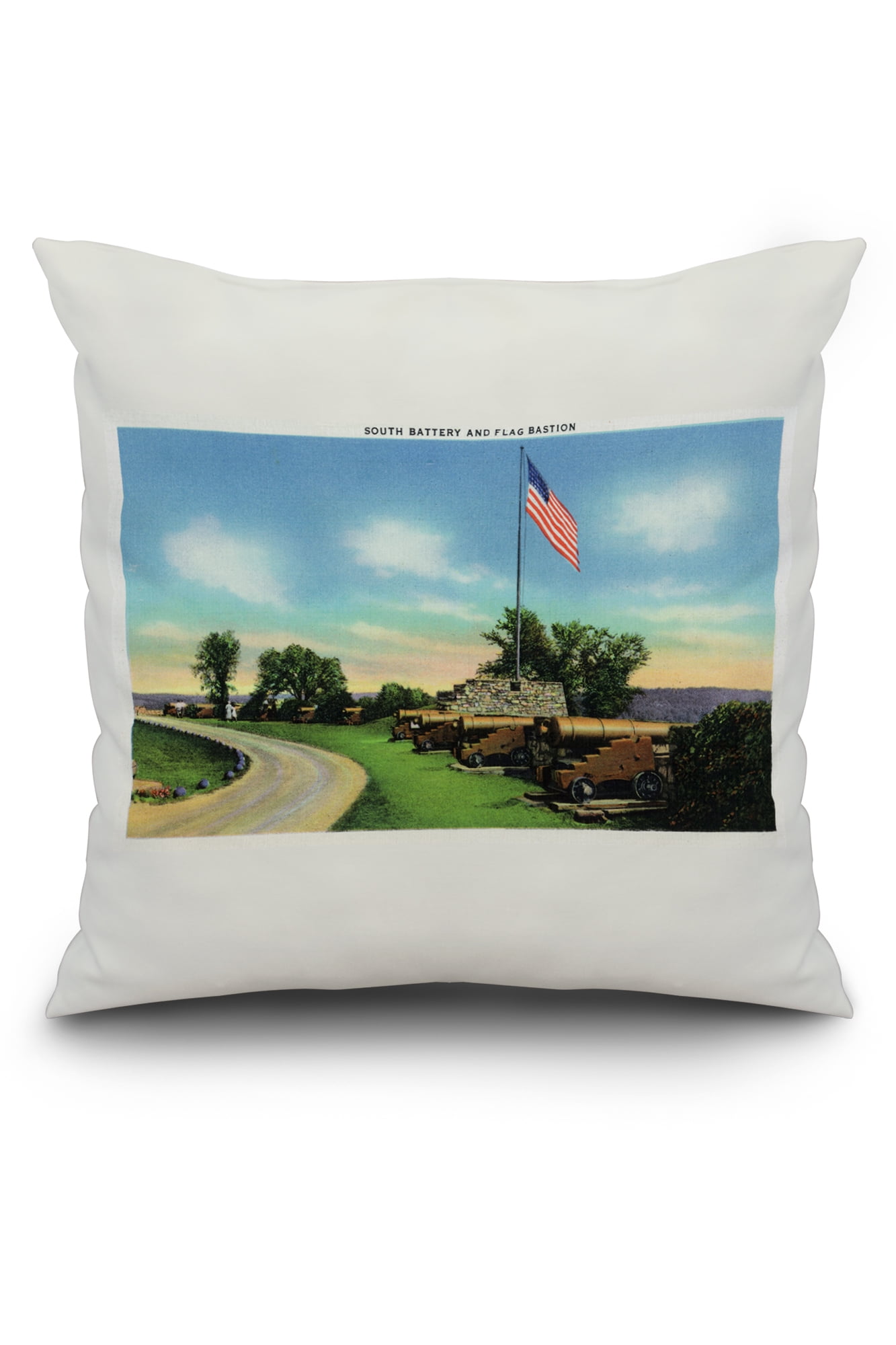 Fort Ticonderoga New York View Of The South Battery And Flag Bastion 20x20 Spun Polyester Pillow Custom Border Walmart Com Walmart Com