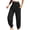 Black, variant on Women's High Waist Harem Pants Hippie Boho Pants Flowy Yoga Solid Color Casual Pants with Pockets Black XXL