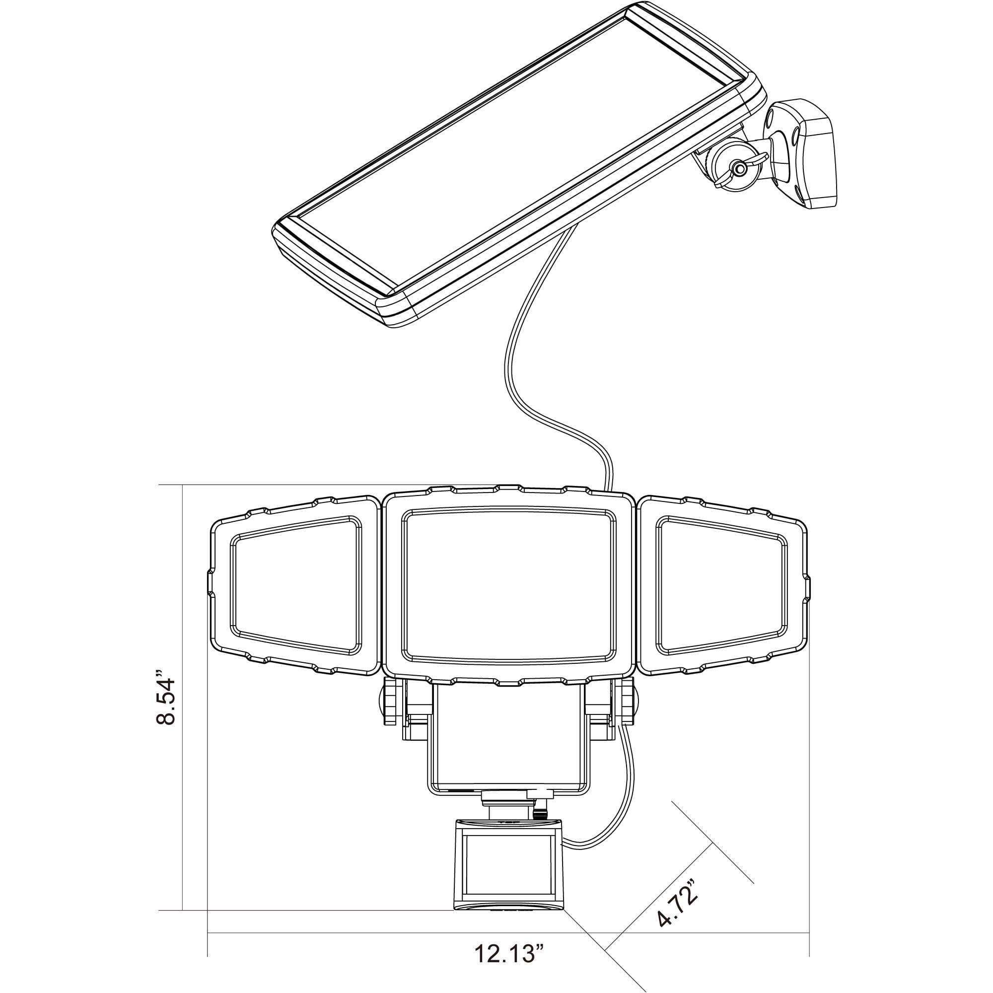 Mainstays 1500 Lumen Solar Security Light Com