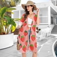 thumbnail image 4 of joogoo Women's Strawberry Pattern Beach Cover Up Kimono Swimsuit Summer Cardigan Swimwear M, 4 of 6
