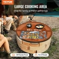 thumbnail image 3 of X-Marks 36 Inch Foldable Round Fire Pit Grill Grate - Heavy Duty Steel Campfire BBQ Grill Grid with Handle & X-Wire Support, Portable Camping Cookware for Outdoor Parties, Black, 3 of 6