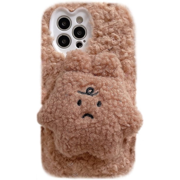 Funda para iPhone 13 Pro Max con muñeco de Dibujos Animados, Funda Suave y Esponjosa de Piel de Felpa Linda en 3D Compatible con la Funda para iPhone (iPhone 13 Pro Max, Anygry Little Brow