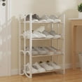 thumbnail image 5 of Kezqiaxn Shoe Rack for Front Door Entrance, Metal Shoe Racks Clearance, 4 Tier Shoe Organizer for Entryway, Household Shoe Holder Cabinet Storage Shoe Racks, Door Shoe Rack White, 5 of 5