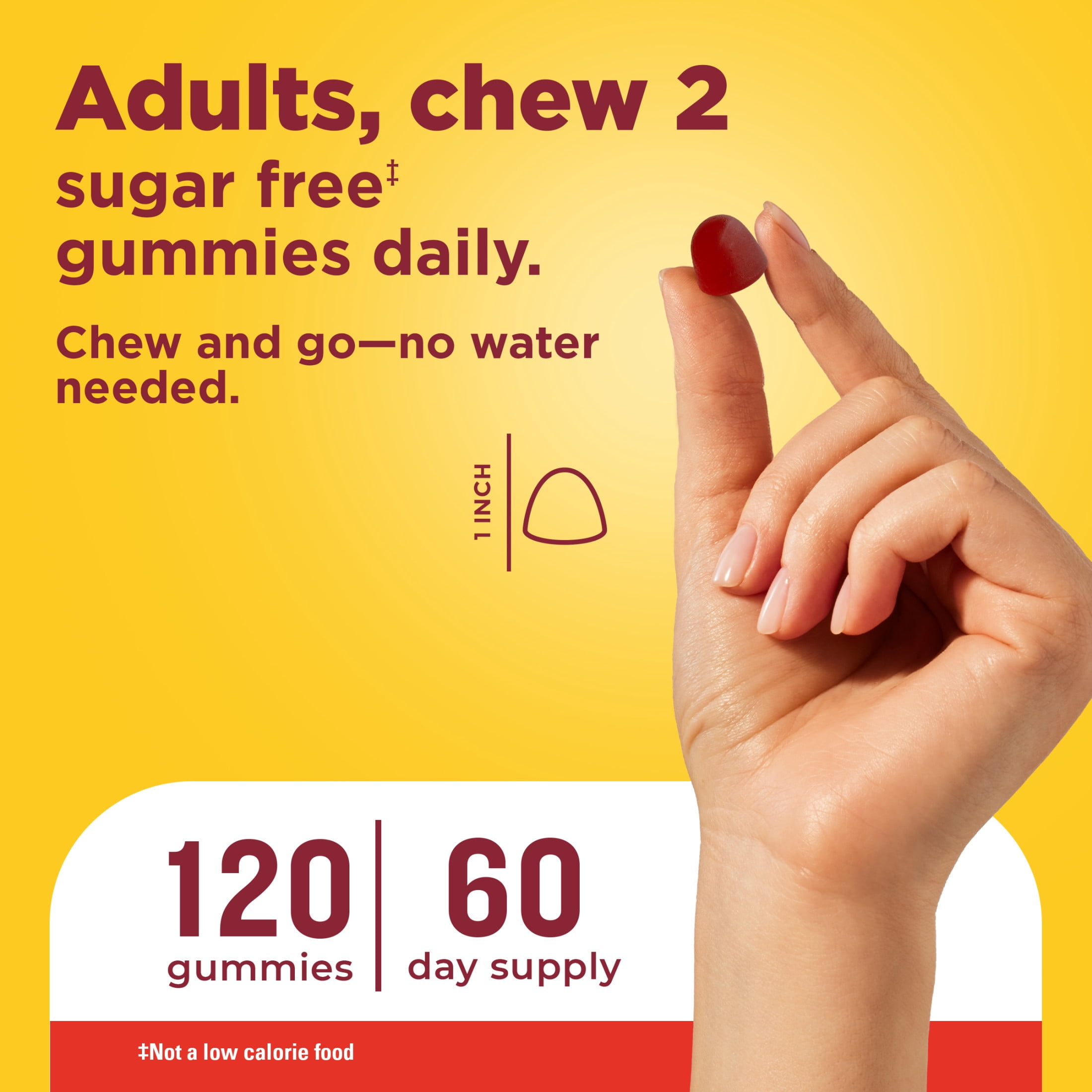 Nature Made Zero Sugar Vitamin D3 Gummies, Sugar Free Gummies, 120 Count