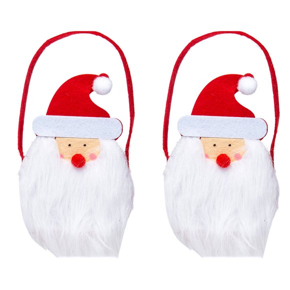 Bolsas de regalo de Navidad, bolsas de almacenamiento para festivales resistentes a desgarros de alce Claus, bolsa de embalaje para galletas y Kits de decoración para fiestas Papá Noel/2 uds. Bewildely HA068921-02
