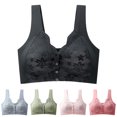 thumbnail image 2 of NIEWTR Seamless Front Closure Jelly Bras for Women No Underwire | Full Coverage, Daisy Bras for Older Women, Push Up, Back Smoothing, Wide Fixed Straps(Light Blue,M), 2 of 9