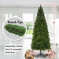 thumbnail image 2 of SUNRISEUMBRELLA Artificial Pencil Slim hinged Christmas Tree with Metal Stand, Kingswood Fir Slim (7 ft), 2 of 4