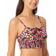 thumbnail image 3 of California Waves Womens Juniors Floral Print Tie Neck Bikini Swim Top, 3 of 3