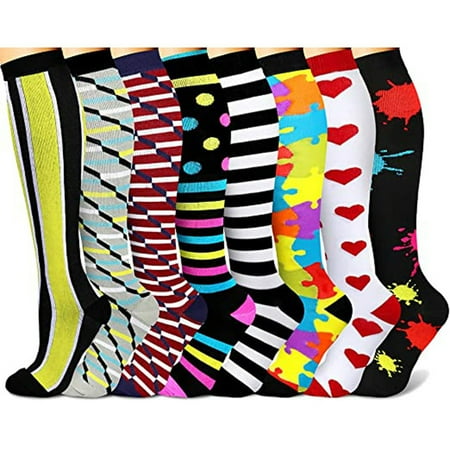 

Fjofpr Socks Unisex 8 Pairs Socks Brede Kalf Compressie Sports Socks Hot