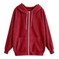 thumbnail image 4 of Zip Up Hoodie Women Long Sleeve Light Jackets for Women Fall and Winter Casual Hooded Sweatshirts, 4 of 5