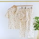 thumbnail image 4 of Pijamas de mujer primavera y otoño verano gasa de algodón fino pantalones cortos de manga larga conjunto de tres piezas conjunto de ropa de hogar pastoral, 4 of 5