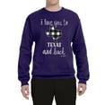 thumbnail image 2 of Wild Bobby, I Love You To Texas And Back Plaid Pop Culture Unisex Crewneck Graphic Sweatshirt, Purple, 2XL, 2 of 3