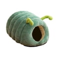 thumbnail image 1 of Cama para gatos con forma de oruga, caseta portátil, cálida, antideslizante, muebles de cama para mascotas, cama para dormir, casa para mascotas para , VERDE, 1 of 8