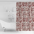 thumbnail image 4 of Small Stall Shower Curtain 48x72 Inch Narrow Half Size Farmhouse Red Bath Curtains Bathroom Decor Vintage Flower Leaf Botanical Plant Waterproof Fabric Shower Curtain Set with Hooks 48 Inch, 4 of 6