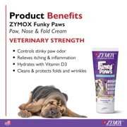 Zymox Funky Paws Cream for Soothing Pet Paws with Vitamin D, 3.2 oz - Hypoallergenic, Odor Reduction and Moisturizing