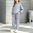 thumbnail image 4 of Enjoytime Girls Two Piece Set Long Sleeve Hooded Sweatshirt Pockets Sweatpants Outfits Fall Winter Soft Casual Sweatsuit Sets, 4 of 7