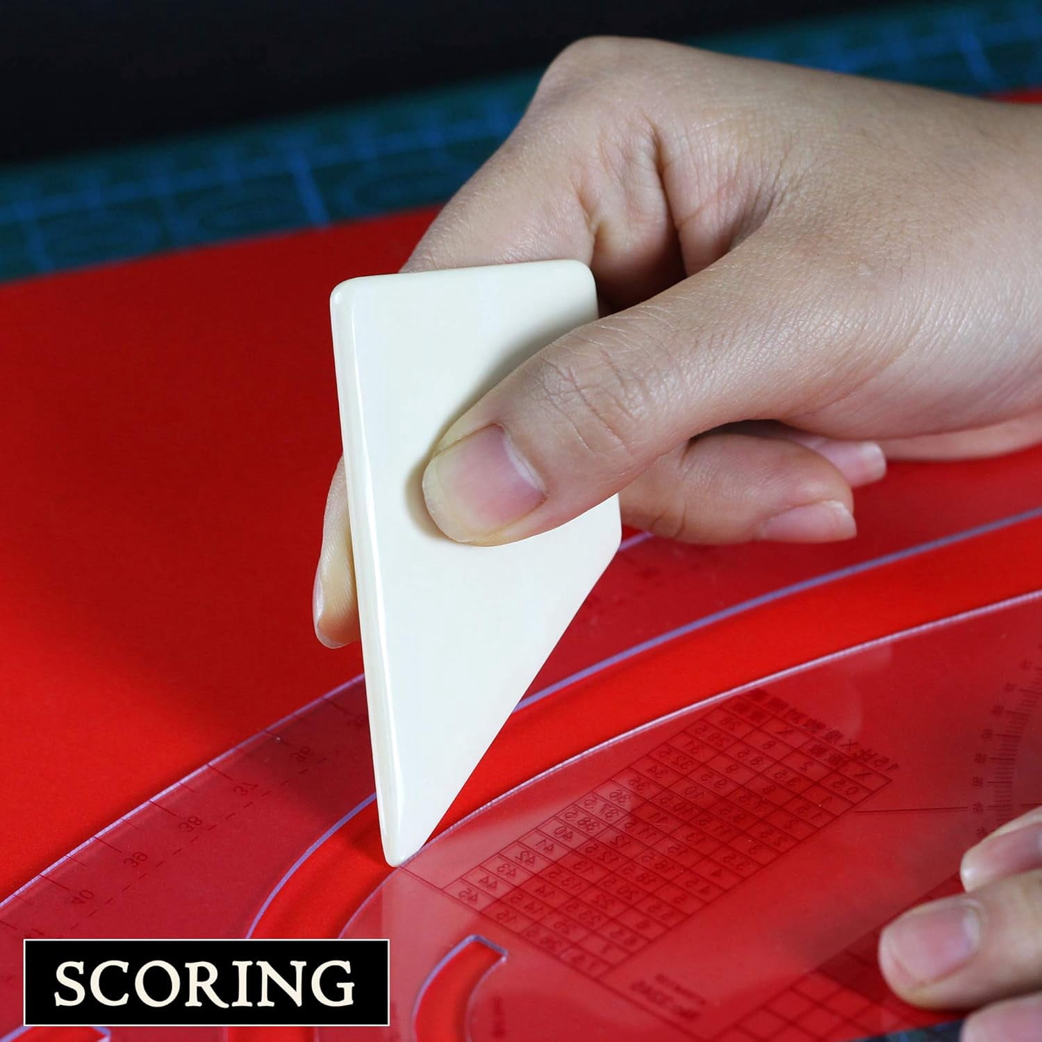 Square Bone Folder - Genuine Bone, Paper & Leather Crafts, Card Making, Origami, Bookbinding, Scrapbooking, Non-Scratch, Non-Stick