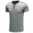 thumbnail image 3 of YYDGH Men's Short Sleeve Henley T Shirts Casual Slim Fit Summer Basic Plain Beefy Tee Shirts Gray M, 3 of 4