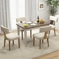 thumbnail image 3 of Costway Set of 4 Armless Dining Chairs with Curved Backrests & Padded Seat Cushions Beige, 3 of 8