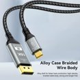 thumbnail image 4 of Cable USB C A DisplayPort 16K, Adaptador de Extensión Tipo C A DP2.1, 8K, 60 Hz, 4K, 240 Hz, 80 Gbps, UHD, para Monitor Portátil, 2 M, 4 of 5