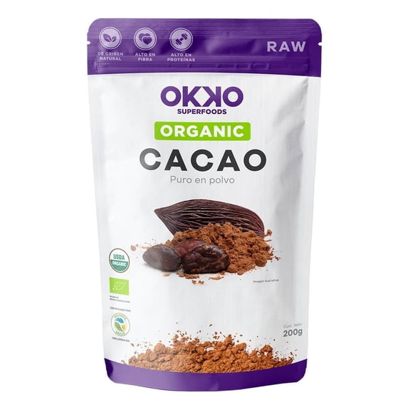 Cacao Okko Superfoods orgánico puro en polvo 200 g