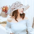 thumbnail image 3 of Yirtree Women Organza Fascinator Lady Cocktail Tea Party Church Wedding Bridal Flower Hat, 3 of 8