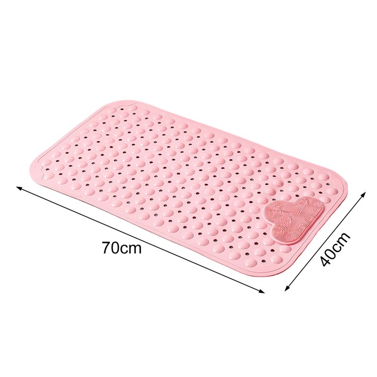 TranquilBeauty Non-Slip Bath Mat | Diamond Cut Clear Grey 88x40cm/35x16in  with Suction Cups | Machine-Washable, Latex-Free Bathtub Mats | Shower Mat