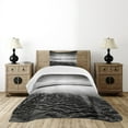 thumbnail image 4 of Ambesonne Black and White Quilted Bedspread Set 2 Pcs, Idyllic Sunrise, Twin Size, Black White Grey, 4 of 5