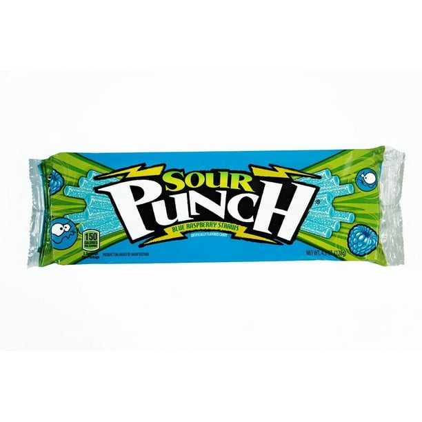 24 PACKS Sour Punch Blue Raspberry King Size Straws
