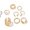 K, variant on Retro Hollow Love Knot Bow Ring Set: Unisex Alloy Heart-Shaped Rings with Electroplated Finish