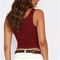 thumbnail image 5 of BSDJILFG Juniors Ribbed Tank Tops Sleeveless Y2K Crop Top V-Neck Wide Straps Comfy Short Cami Shirt, 5 of 6