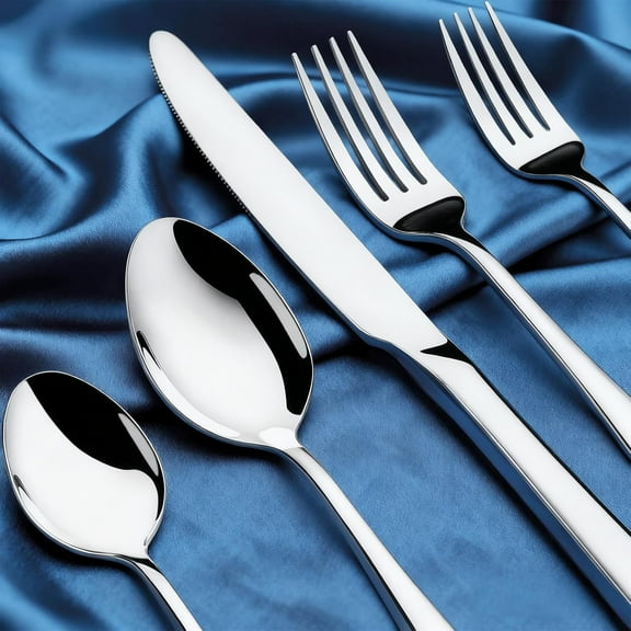 Silverware Set for 8, 40 Piece Heavy Duty Stainless Steel Flatware Utensils Cutlery Set with Spoons and Forks Knives Set, Mirror Polished Dishwasher Safe for Home Kitchen, Restaurant, Wedding, Party