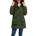 thumbnail image 4 of Breezora Women's Winter Mid Length Insulated Jacket Cozy Lined Large Collar Quilted Outerwear Coat M Size Green, 4 of 8