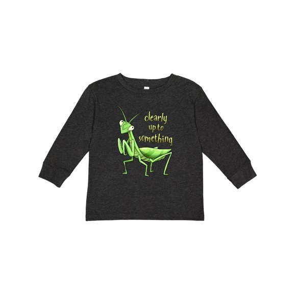 Inktastic Praying Mantis- Clearly Up to Something Boys or Girls Long Sleeve Toddler T-Shirt