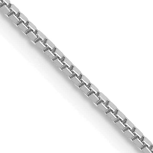 Pendentif Breloque Chaîne Boîte 1 mm en Or Blanc 10k