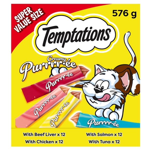 Lickable Cat Treats Creamy Puree - Variety Pack, 48 ct, Pack 2