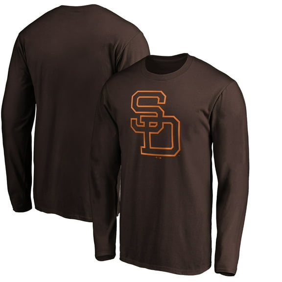 Men's Brown San Diego Padres Cooperstown Collection Huntington Logo Long Sleeve T-Shirt