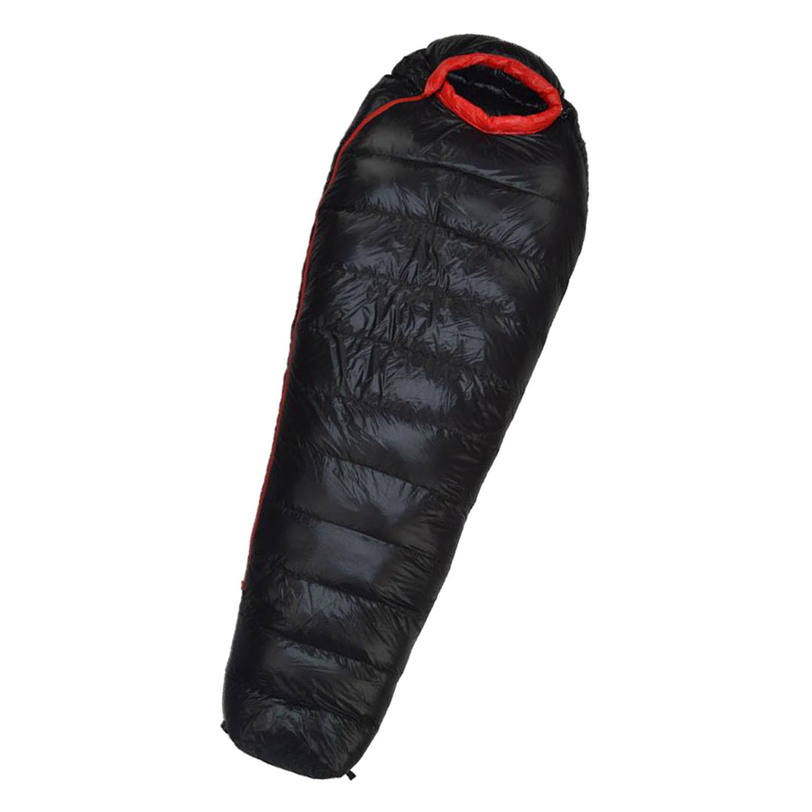 Duck Down Sleeping Bag 0-15℃ (32-59F), -15-0℃ (5-32F) for Backpacking Compact Lightweight Mummy Sleep Bag for Backpack, Camp Tent 00g Black 400g