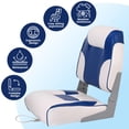 thumbnail image 6 of 2 Pack Low Back Folding Boat Seats Padded Thick Elastic Cushio Boat Chair with Backrest Marine Bass Jon Pontoon Swivel Boat Seat Sightseeing Boats, Speedboat, 6 of 7