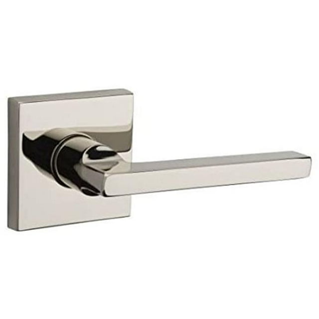 Baldwin PSSQUCSR141 Square Passage Door Lever Set with Contemporary Square Rose - Polished Nickel