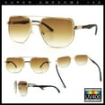 thumbnail image 7 of Mens Luxury Mobster Beveled Edge Lens Metal Rim Fashion Sunglasses Gold - Brown, 7 of 7