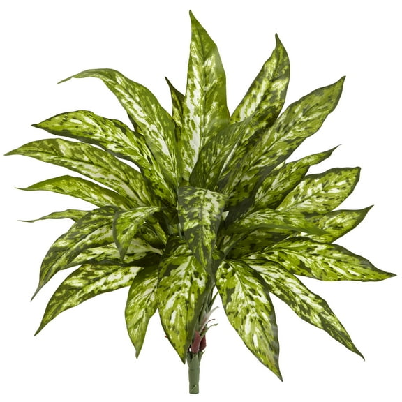 Nearly Natural 18" Aglaonema Plastic Artificial Plant (Set of 4), Green