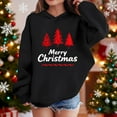 thumbnail image 2 of Lorytime Kids Hoodies for Boys Girl Merry Christmas Sweatshirt Long Sleeve Pullover Drop Shoulder Festive Tops Black, 2 of 4