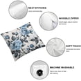 thumbnail image 4 of Nawypu  Blue Flowers and Leaves Decorative Throw Pillow Case Watercolor Floral Pattern Ink Painting Waist Lumbar Pillow Covers Cushion Cover for Sofa Couch White, 4 of 6