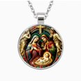 thumbnail image 5 of Retro Jesus Family Print Round Pendant Necklace, Best Christmas Gift for Women, Men, Girlfriend, Boyfriend, 5 of 7