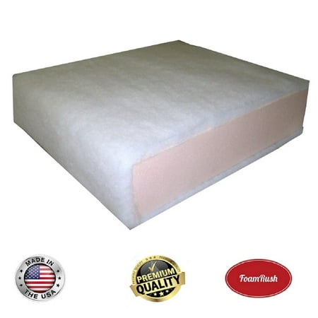 

FoamRush 6 x 29 x 29 Seat Cushion Foam with Batting/Dacron (Cushion Seat Replacement) Made in USA