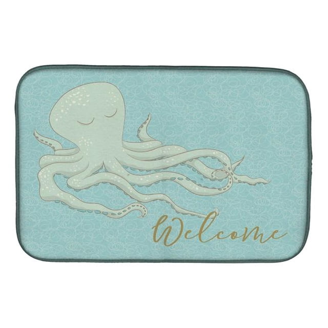 Carolines Treasures BB8553DDM Octopus Welcome Dish Drying Mat