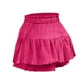 thumbnail image 5 of Dndif Clearance! Skirt With Shorts Underneath Womens Skirts With In Shorts Summer Ruffle Tiered Skort With Elastic Waist Shorts Casual Skirts For Women Trendy Hot Pink M, 5 of 7